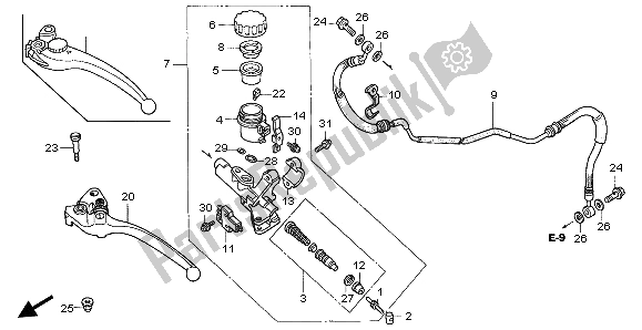 All parts for the Clutch Master Cylinder of the Honda VTR 1000 SP 2003