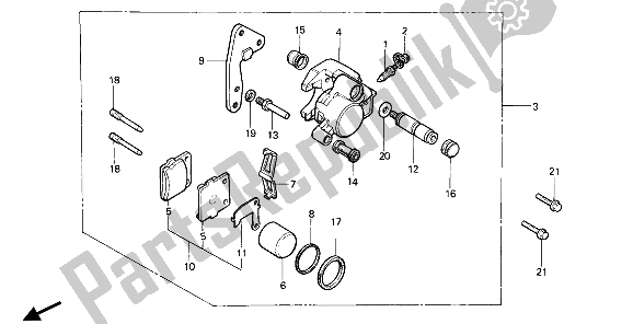 Toutes les pièces pour le étrier De Frein Avant du Honda CR 80R 1986