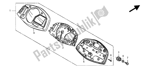 Alle onderdelen voor de Meter (kmh) van de Honda CBR 600 RA 2012