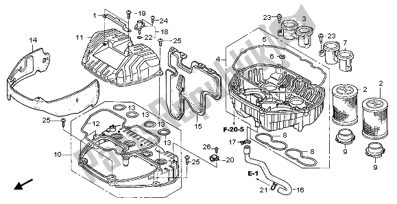 Alle onderdelen voor de Luchtfilter van de Honda CBR 1000 RR 2007