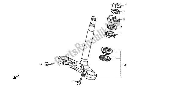 All parts for the Steering Stem of the Honda CBF 1000 FA 2012
