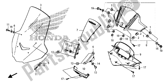 Tutte le parti per il Visiera E Parabrezza del Honda NC 700D 2013