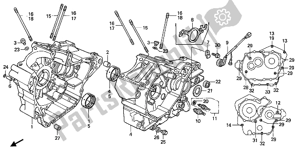 Todas las partes para Caja Del Cigüeñal de Honda XL 600V Transalp 1992