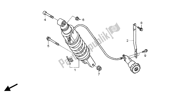 All parts for the Rear Cushion of the Honda ST 1300 2004