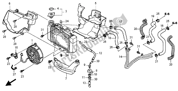 All parts for the Radiator of the Honda SH 125 2012