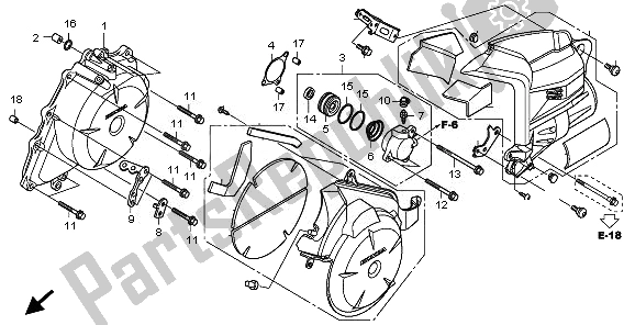 Wszystkie części do A. C. Pokrywa Generatora Honda VFR 1200 FDA 2010