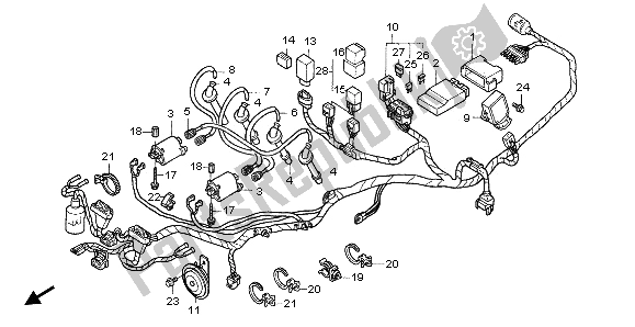 All parts for the Wire Harness of the Honda CBR 1100 XX 1997