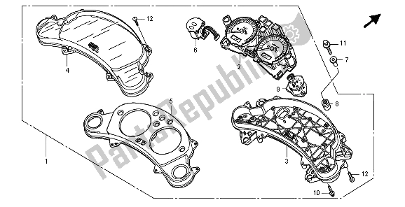 All parts for the Meter (mph) of the Honda CBF 1000A 2009