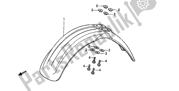 All parts for the Front Fender of the Honda CR 500R 1 1992