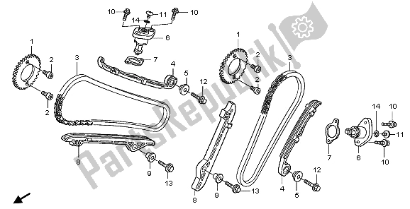 All parts for the Cam Chain & Tensioner of the Honda XL 125V 2006