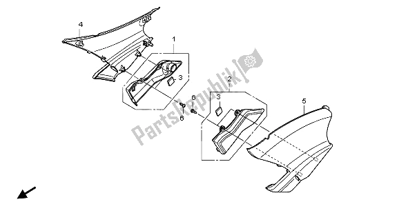 Toutes les pièces pour le Couvercle Latéral du Honda NT 700 VA 2006