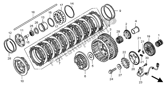 All parts for the Clutch of the Honda VFR 1200 FD 2011