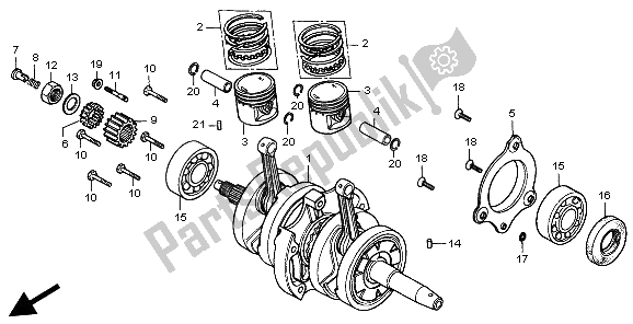 All parts for the Crankshaft & Piston of the Honda CMX 250C 1999