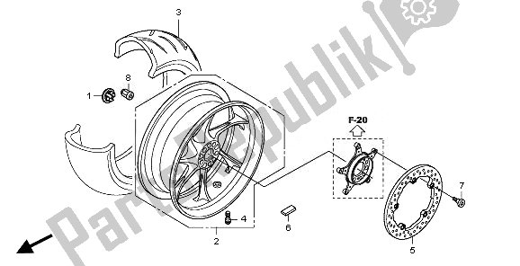 Tutte le parti per il Ruota Posteriore del Honda VFR 1200F 2011