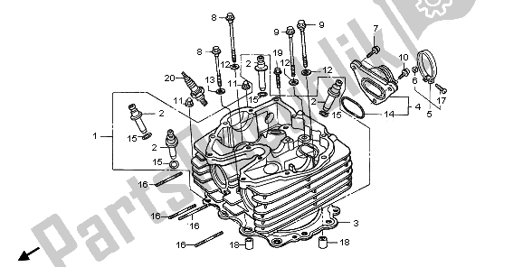 All parts for the Cylinder Head of the Honda FMX 650 2006