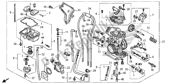 Alle onderdelen voor de Carburator van de Honda CRF 250X 2013