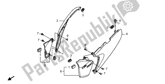 All parts for the Side Cover of the Honda XL 700 VA Transalp 2008