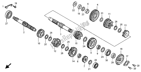 All parts for the Transmission of the Honda XLR 125R 1998