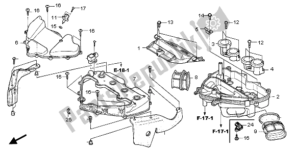 Tutte le parti per il Filtro Dell'aria del Honda CBR 600 RR 2006