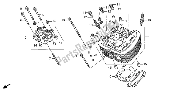 Tutte le parti per il Testata Anteriore del Honda VT 750C 2009