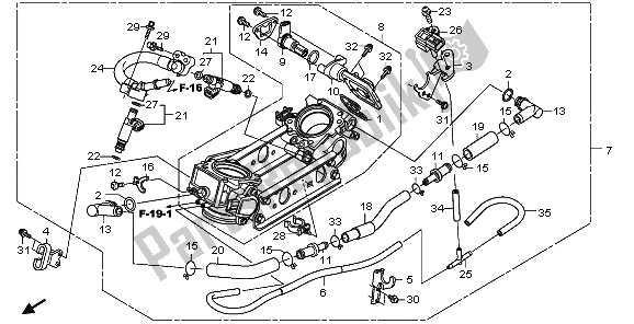 Tutte le parti per il Corpo Farfallato del Honda XL 1000V 2009