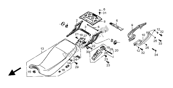 All parts for the Seat of the Honda XL 600V Transalp 1997