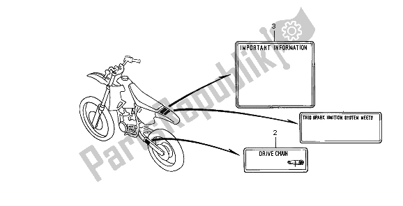 All parts for the Caution Label of the Honda CR 80R SW 2002