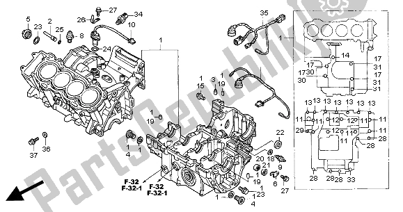 Todas las partes para Caja Del Cigüeñal de Honda CBR 1100 XX 2000