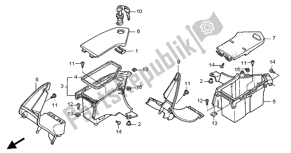 All parts for the Fairing Pocket of the Honda NT 650V 2002