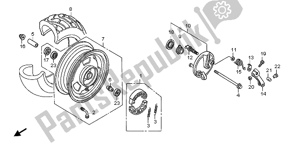 All parts for the Front Wheel of the Honda NPS 50 2012