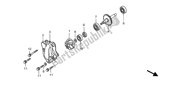 All parts for the Water Pump of the Honda CR 85R SW 2006