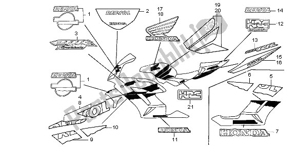 Tutte le parti per il Striscia E Segna del Honda CBR 1000 RR 2005