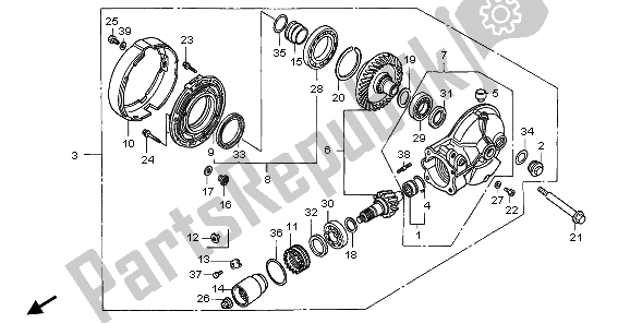 All parts for the Final Driven Gear of the Honda NT 700 VA 2006