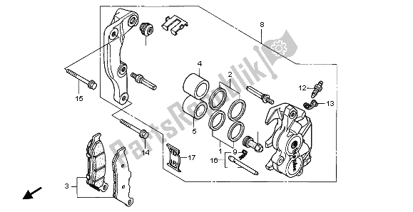 Todas las partes para Pinza De Freno Delantero de Honda FX 650 1999