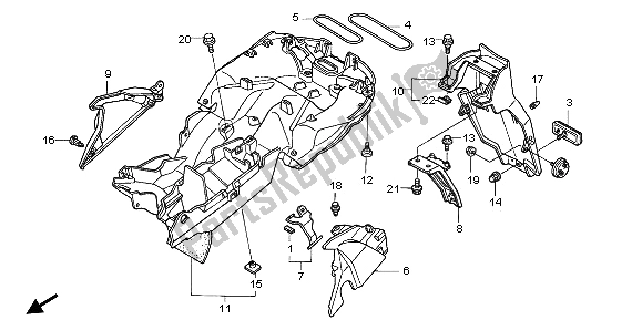 Toutes les pièces pour le Garde-boue Arrière du Honda VFR 800 2003