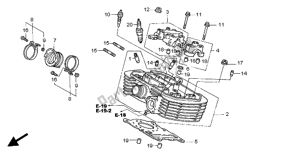 Tutte le parti per il Testata Posteriore del Honda VT 125C 2004