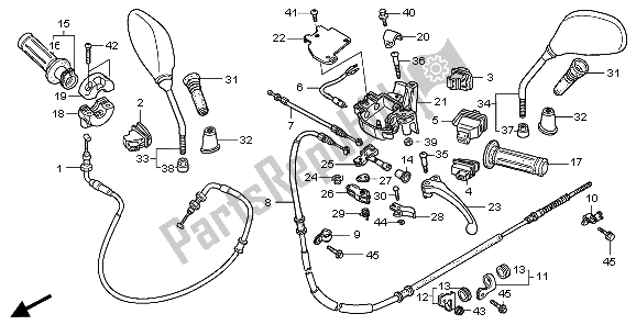 Wszystkie części do D? Wignia Klamki I Prze?? Cznik I Kabel Honda PES 125 2007