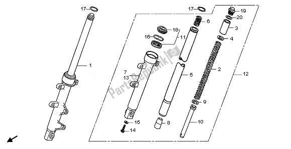 Tutte le parti per il Forcella Anteriore del Honda CBR 125 RW 2011