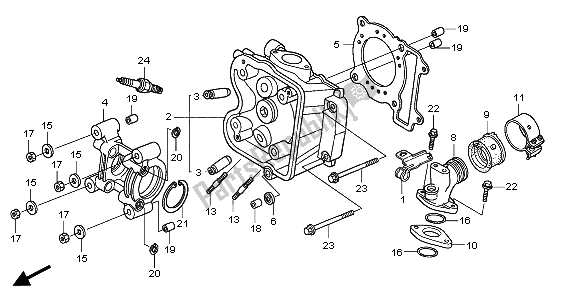 Tutte le parti per il Testata del Honda SH 125 2006