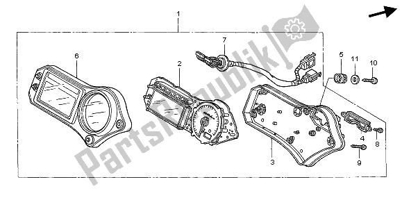All parts for the Meter (mph) of the Honda CBR 600F 2006