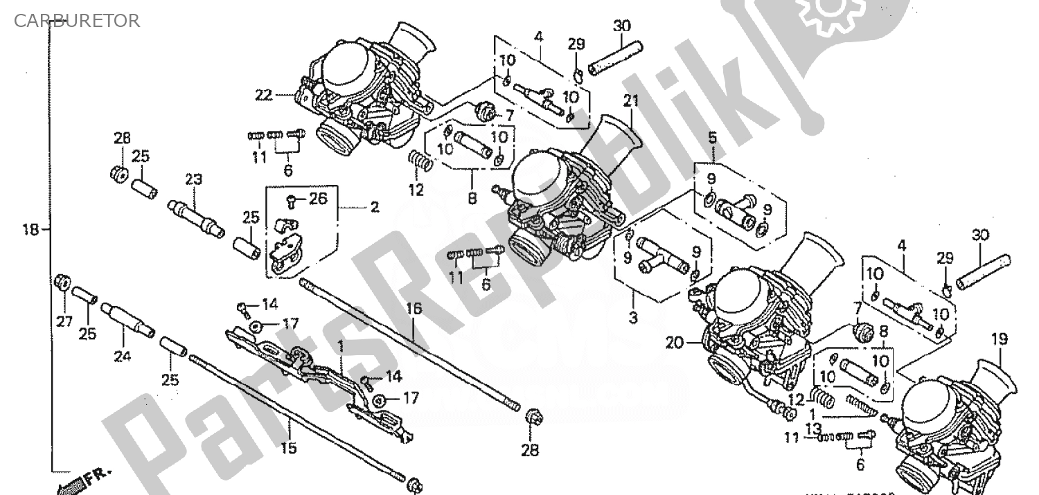 All parts for the Carburetor of the Honda CBR 400 RR 1990