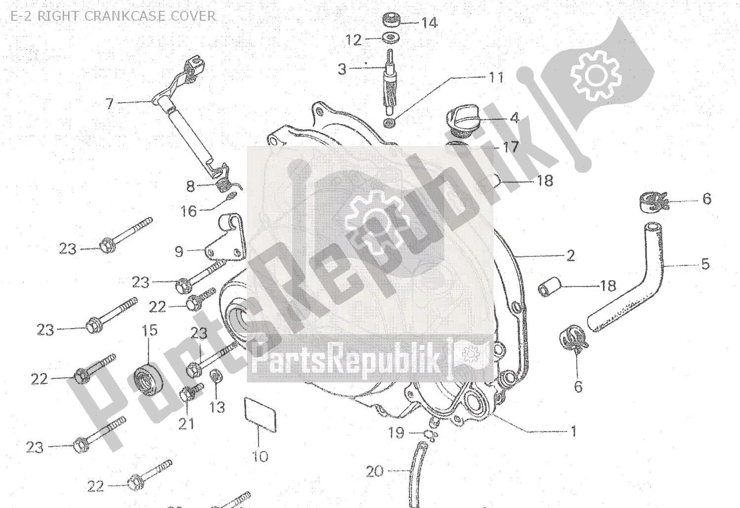 Tutte le parti per il E-2 Right Crankcase Cover del Honda MBX 80 1983