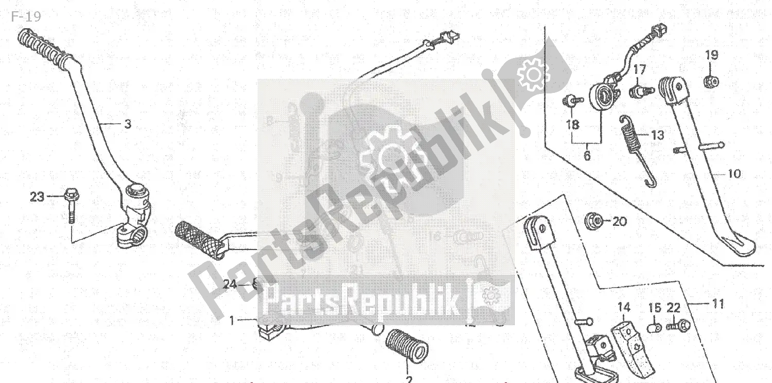 All parts for the F-19 of the Honda NSR 80 1988