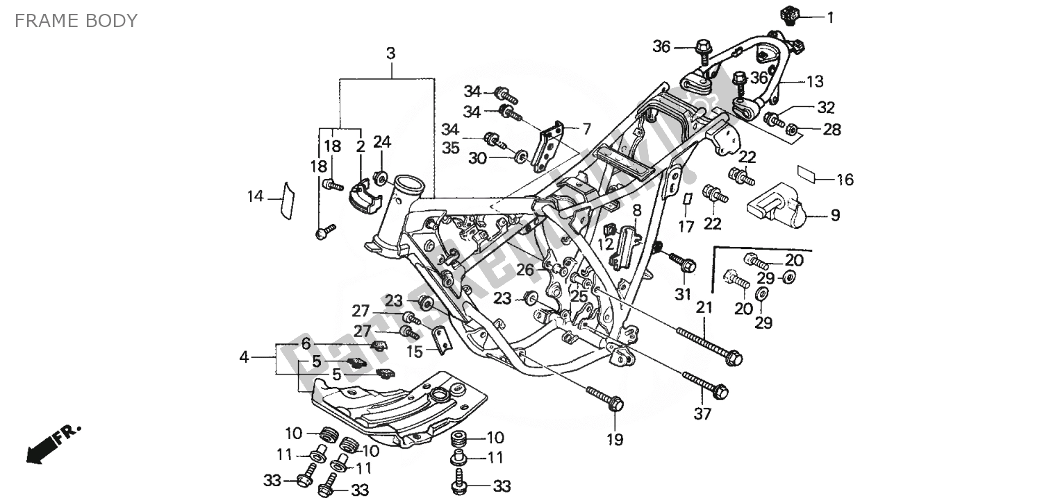 Todas as partes de Corpo Da Moldura do Honda MTX 125 1983