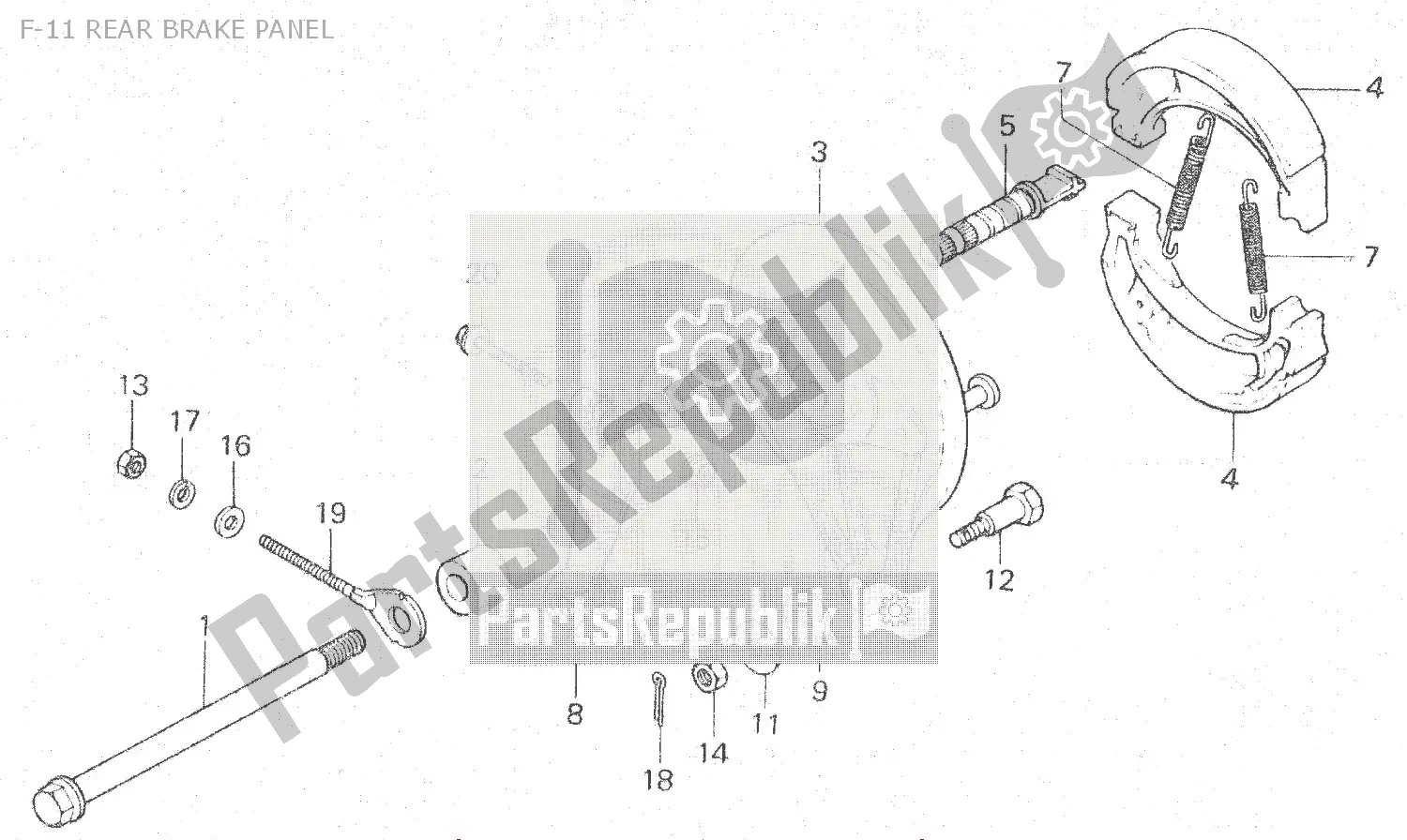 Toutes les pièces pour le F-11 Rear Brake Panel du Honda MBX 80 1983