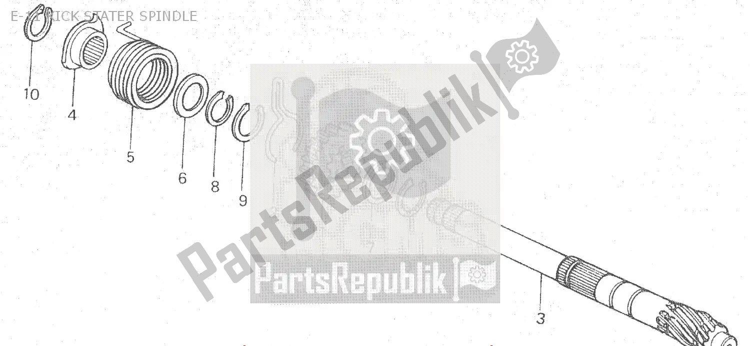 Todas as partes de E-11 Kick Stater Spindle do Honda ZB 50 Monkey R 1988