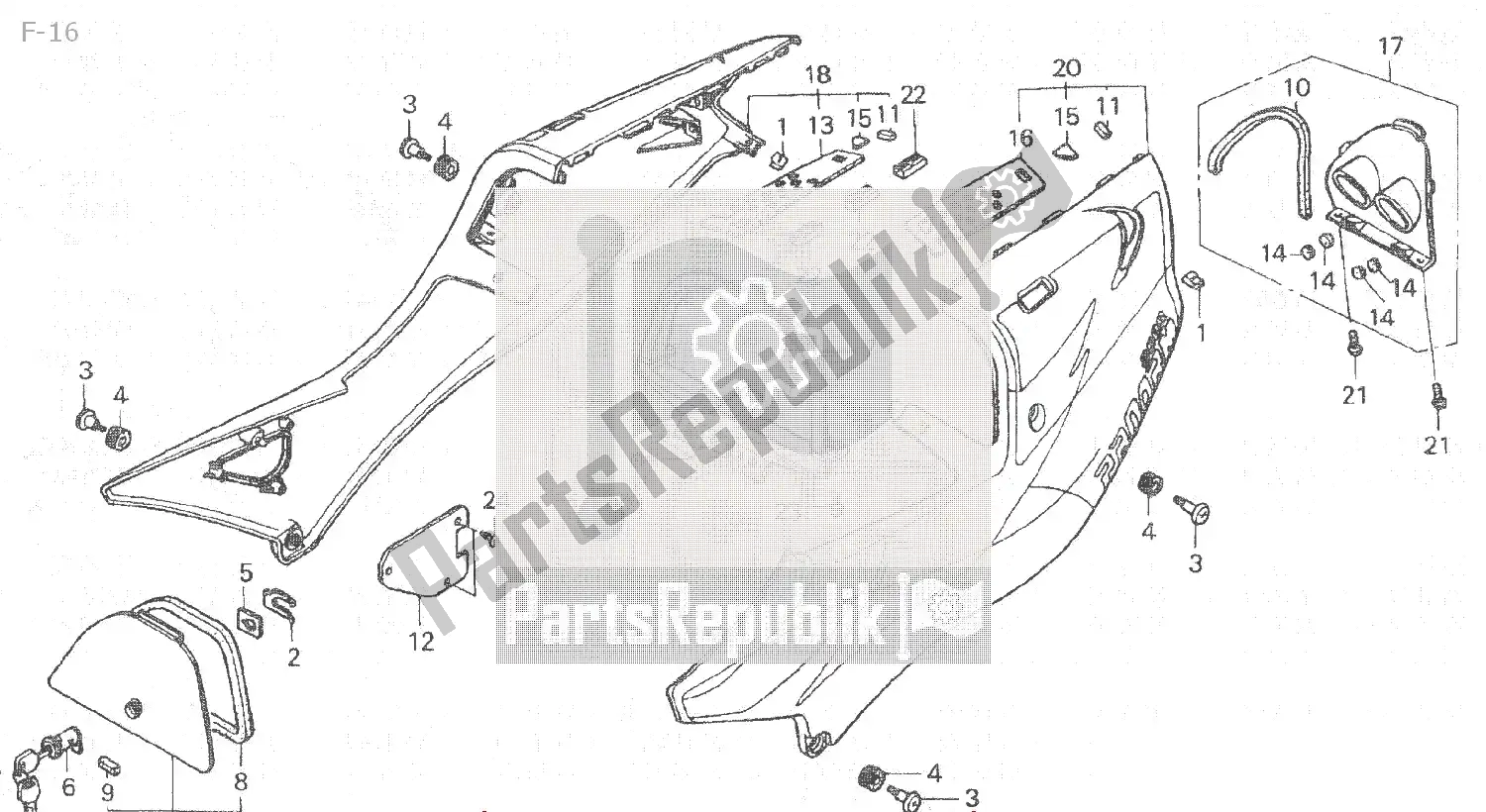 Todas las partes para F-16 de Honda NSR 250 1994
