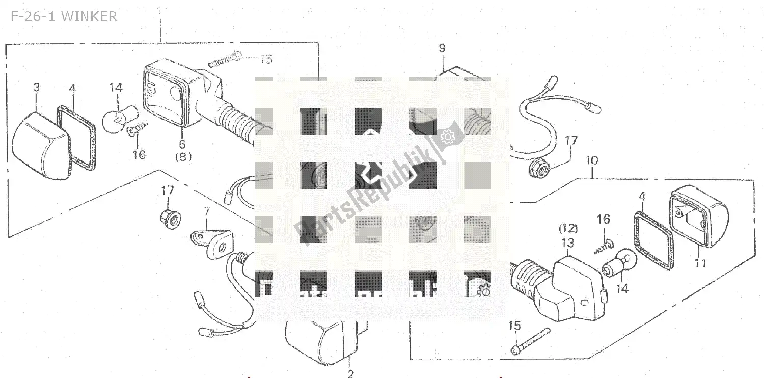 Toutes les pièces pour le F-26-1 Winker du Honda MBX 125 1984