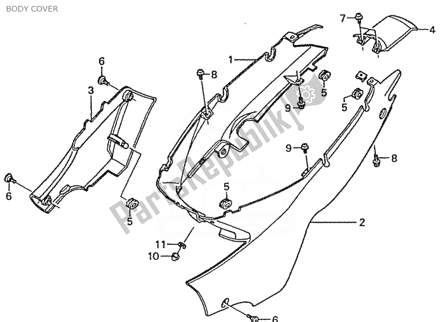 Tutte le parti per il Copertura Del Corpo del Honda ZN 110 Nice 1950 - 2023