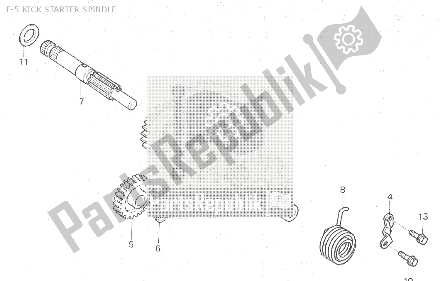 Tutte le parti per il E-5 Kick Starter Spindle del Honda MBX 125 1984